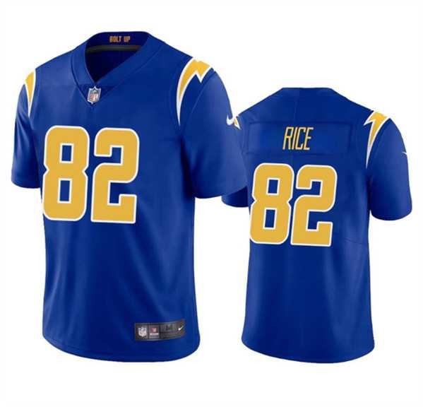 Men & Women & Youth Los Angeles Chargers #82 Brenden Rice Royal 2024 Draft Vapor Limited Stitched Jersey